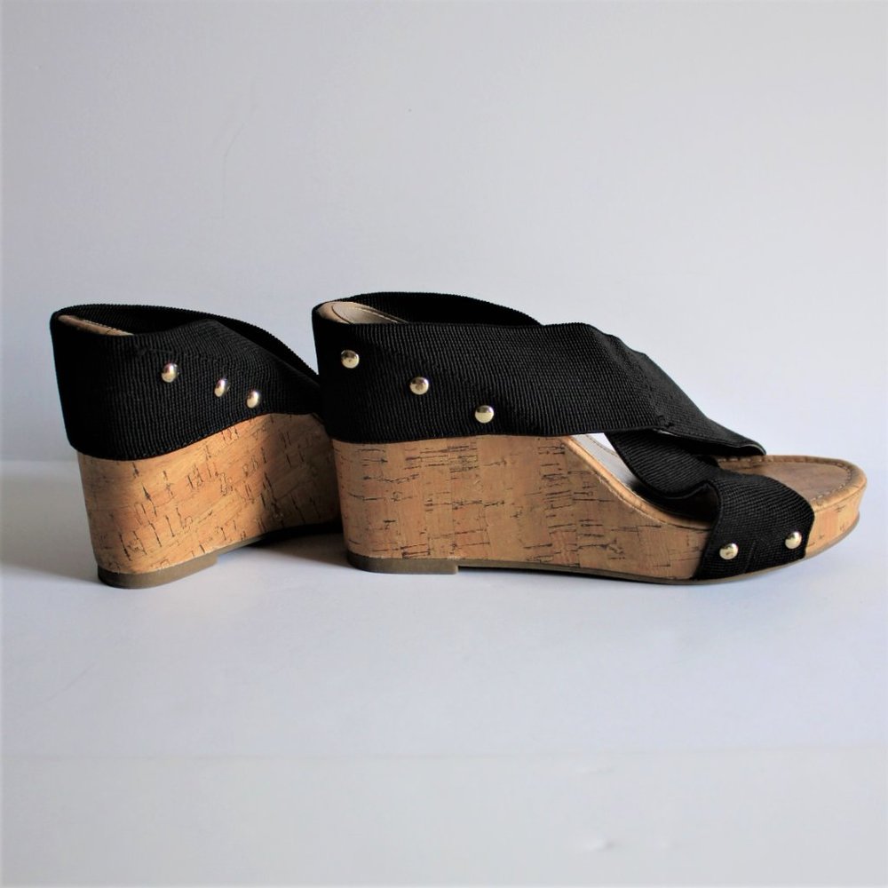 Madden Girl black crisscross strap wedge sandals - Picture 4 of 8